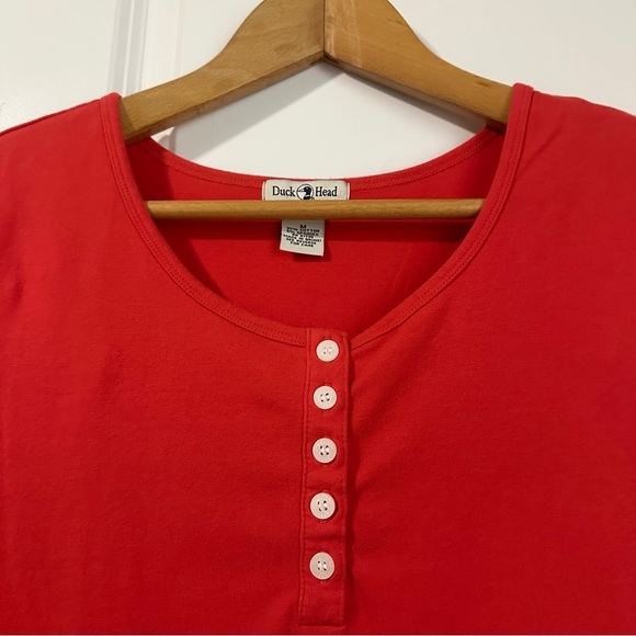 Vintage Duck Head Red Button Tank Top Women’s Size Medium Cotton Tomato Girl - Picture 3 of 15
